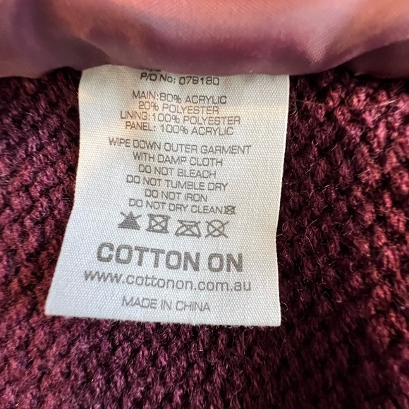 NWT Cotton On Women M/L Long Line Wine Color Sweater Vest Knit/Faux Fur Pockets - Picture 12 of 16